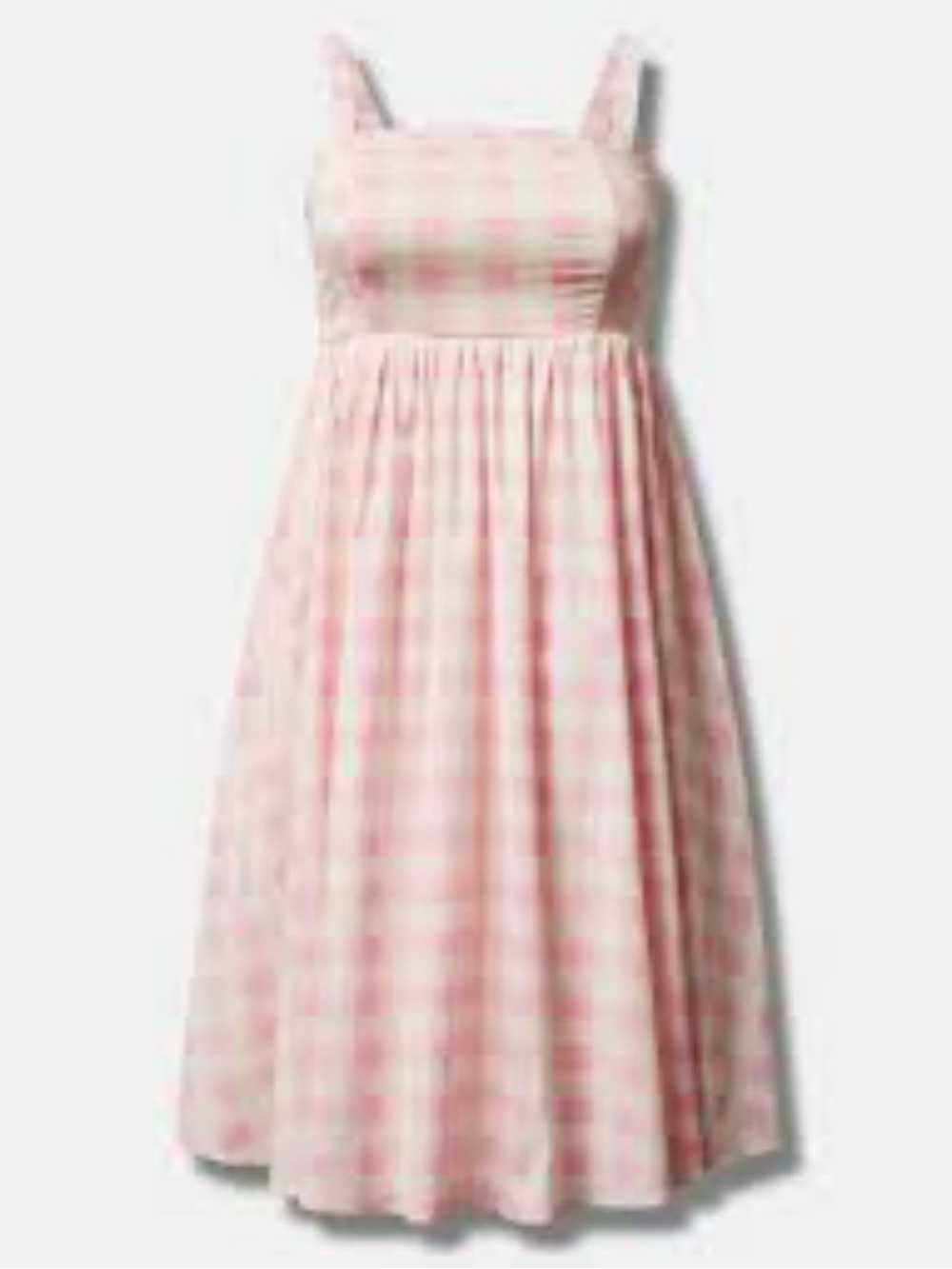 Torrid Retro Chic Midi Checkered Skater Pink and Cream Gingham Sundress